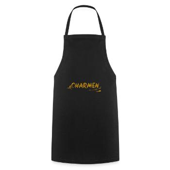Gift idea charm - Cooking Apron - black - Front - AI Model Male 185 dark (185cm)