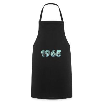 Year 1965 - Cooking Apron - black - Front - AI Model Male 185 dark (185cm)