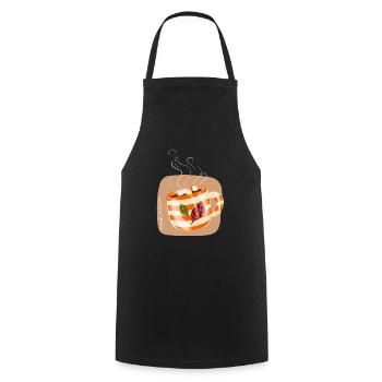 d’automneau chocolat - Tablier de cuisine - noir - Devant - AI Model Male 185 dark (185cm)