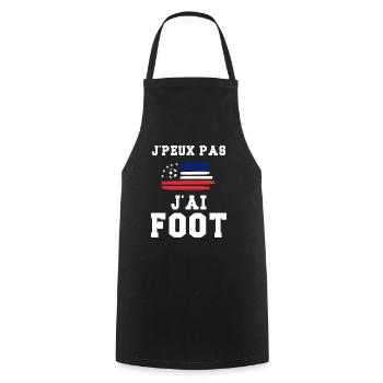 Je peux pas j'ai foot cadeau humour homme football - Tablier de cuisine - noir - Devant - AI Model Male 185 dark (185cm)