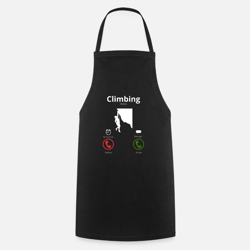 Climbing calls me - Cooking Apron - black