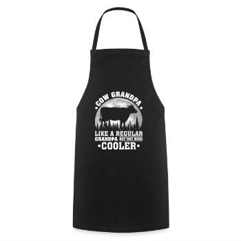 Cow Grandpa Funny Moon Vintage Cow Father'S Day - Cooking Apron - black - Front - AI Model Male 185 dark (185cm)