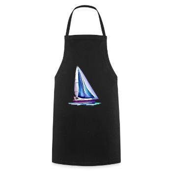 Sailing Sailing Sailing Sailing Ship Sailing Boat - Cooking Apron - black - Front - AI Model Male 185 dark (185cm)