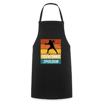 Tischtennisspielerin - Kochschürze - Schwarz - Vorne - AI Model Male 185 dark (185cm)