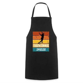 Tischtennisspieler - Kochschürze - Schwarz - Vorne - AI Model Male 185 dark (185cm)