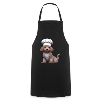 Pudelwelpe Hundeliebe Pudel Hundehalter Hundewelpe - Kochschürze - Schwarz - Vorne - AI Model Male 185 dark (185cm)