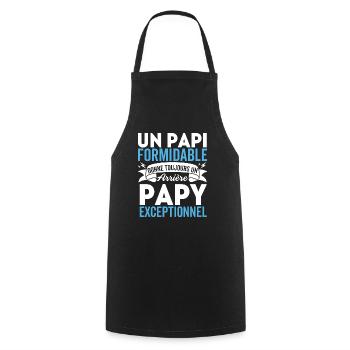 Papy Formidable Donne Arrière-grand-père Papa gift - Tablier de cuisine - noir - Devant - AI Model Male 185 dark (185cm)