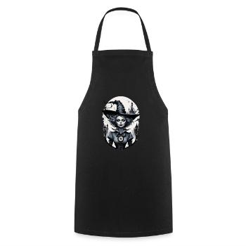 Classic Witch 18 - Cooking Apron - black - Front - AI Model Male 185 dark (185cm)