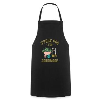 Humour jardinage jardin chenille - Tablier de cuisine - noir - Devant - AI Model Male 185 dark (185cm)