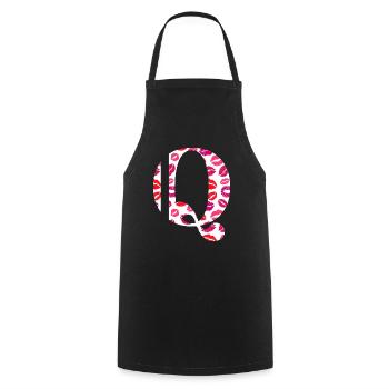 Letter q kisses - Cooking Apron - black - Front - AI Model Male 185 dark (185cm)