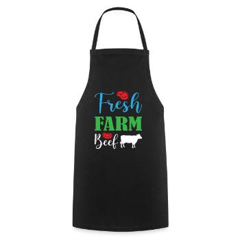 Bœuf fermier frais - Tablier de cuisine - noir - Devant - AI Model Male 185 dark (185cm)