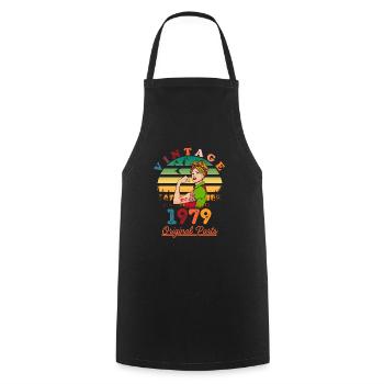 Vintage 1979 - Cooking Apron - black - Front - AI Model Male 185 dark (185cm)