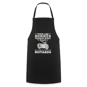 Tous les hommes naissent égaux meilleurs motards - Tablier de cuisine - noir - Devant - AI Model Male 185 dark (185cm)