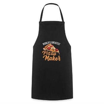 Pizza Baker Make your own pizza - Cooking Apron - black - Front - AI Model Male 185 dark (185cm)