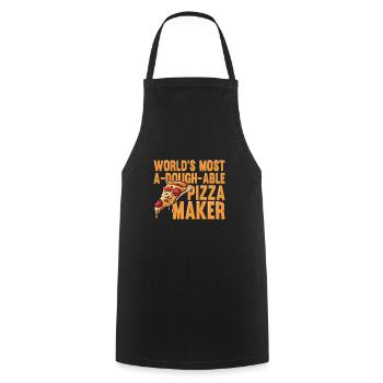 Pizza Baker Make your own pizza - Cooking Apron - black - Front - AI Model Male 185 dark (185cm)