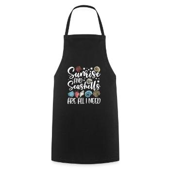Collecting shells - Cooking Apron - black - Front - AI Model Male 185 dark (185cm)