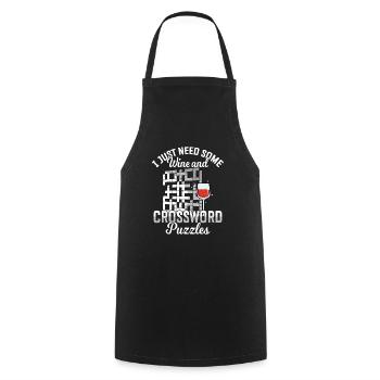 Résoudre des mots croisés - Tablier de cuisine - noir - Devant - AI Model Male 185 dark (185cm)