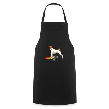 Smoothhair Fox Terrier Dog - Cooking Apron - black - Front - AI Model Male 185 dark (185cm)