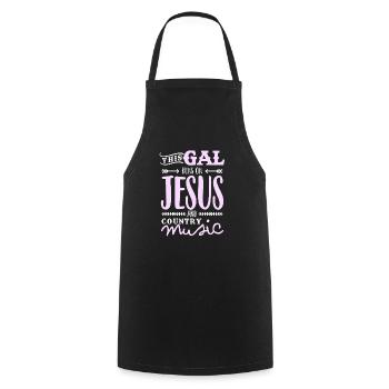 Country Music Girl - Cooking Apron - black - Front - AI Model Male 185 dark (185cm)