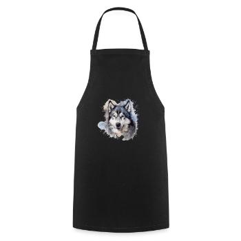 Alaskan Malamute - Cooking Apron - black - Front - AI Model Male 185 dark (185cm)
