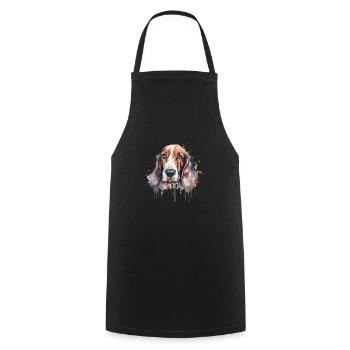 Basset Hound - Cooking Apron - black - Front - AI Model Male 185 dark (185cm)