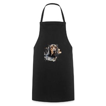 Coonhound noir et beige - Tablier de cuisine - noir - Devant - AI Model Male 185 dark (185cm)