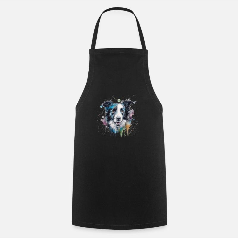 Border Collie - Tablier de cuisine - noir