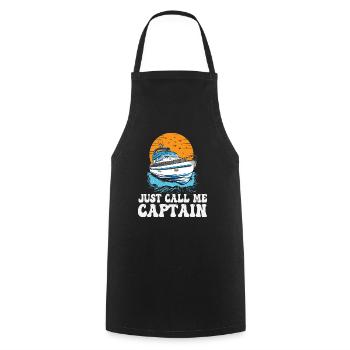 Appelez-moi simplement Captain Pontoon King Motorboating - Tablier de cuisine - noir - Devant - AI Model Male 185 dark (185cm)