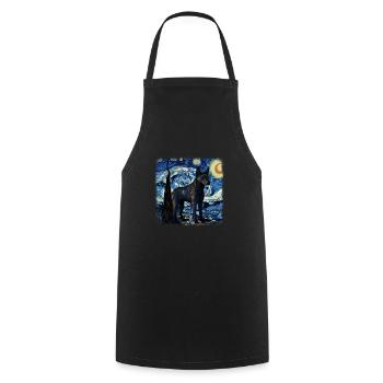 Australian Kelpie Van gogh starry night - Cooking Apron - black - Front - AI Model Male 185 dark (185cm)