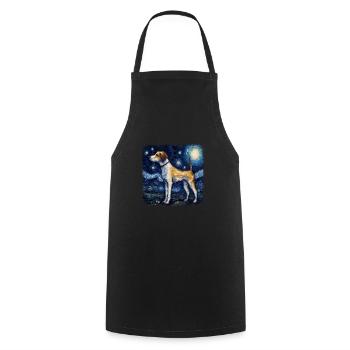 American Foxhound Van gogh starry night - Kochschürze - Schwarz - Vorne - AI Model Male 185 dark (185cm)