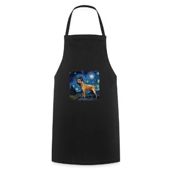 Australian Cattle Dog Van gogh starry night - Cooking Apron - black - Front - AI Model Male 185 dark (185cm)