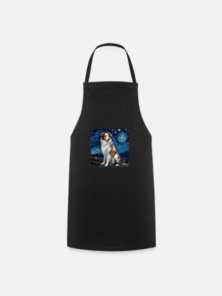 Berger australien Van Gogh nuit étoilée - Tablier de cuisine - noir