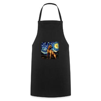 Belgian Malinois Van gogh starry night - Kochschürze - Schwarz - Vorne - AI Model Male 185 dark (185cm)