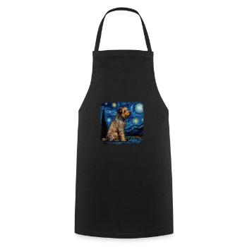 Bolonka Zwetna Van gogh nuit étoilée - Tablier de cuisine - noir - Devant - AI Model Male 185 dark (185cm)