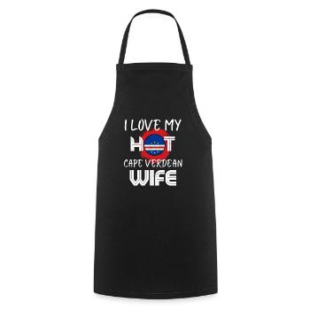 Funny I Love My Hot Cape Verdean Wife Husband - Cooking Apron - black - Front - AI Model Male 185 dark (185cm)
