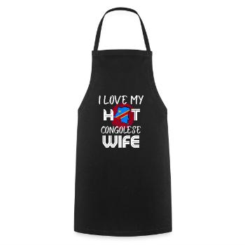 Funny I Love My Hot Congolese Wife Husband - Kochschürze - Schwarz - Vorne - AI Model Male 185 dark (185cm)