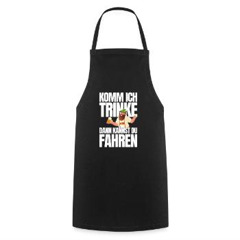 Komm ich trinke dann kannst du fahren - Kochschürze - Schwarz - Vorne - AI Model Male 185 dark (185cm)