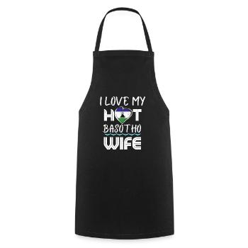Funny I Love My Hot Bosotho Wife Husband - Kochschürze - Schwarz - Vorne - AI Model Male 185 dark (185cm)