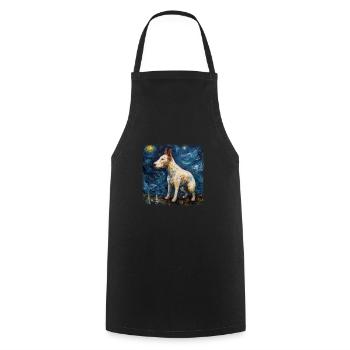 Bull Terrier Van gogh nuit étoilée - Tablier de cuisine - noir - Devant - AI Model Male 185 dark (185cm)
