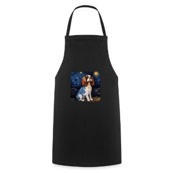 Chavalier King Charles Spaniel Van Gogh étoilé - Tablier de cuisine - noir - Devant - AI Model Male 185 dark (185cm)