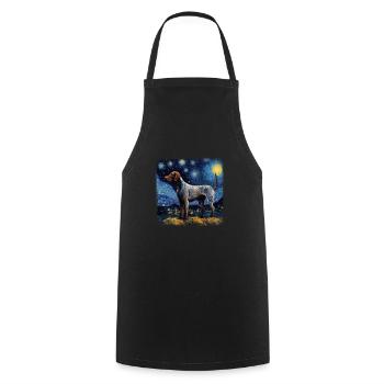 German Shorthaired Pointer Van gogh starry night - Cooking Apron - black - Front - AI Model Male 185 dark (185cm)