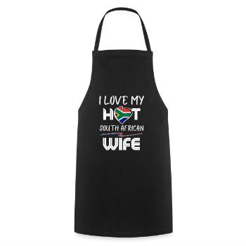 Funny I Love My Hot South African Wife Husband - Cooking Apron - black - Front - AI Model Male 185 dark (185cm)