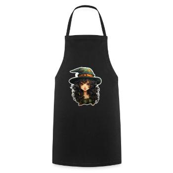 Halloween Witch I Cartoon Style I Witch - Cooking Apron - black - Front - AI Model Male 185 dark (185cm)