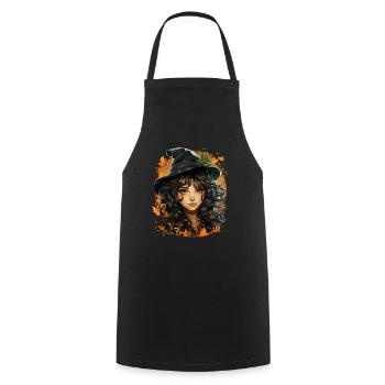 Halloween Witch I Cartoon Style I Witch - Cooking Apron - black - Front - AI Model Male 185 dark (185cm)