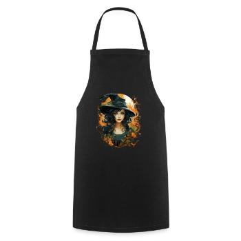 Halloween Witch I Cartoon Style I Witch - Cooking Apron - black - Front - AI Model Male 185 dark (185cm)