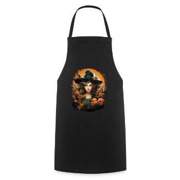 Halloween Witch I Cartoon Style I Witch - Cooking Apron - black - Front - AI Model Male 185 dark (185cm)
