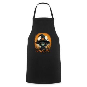Halloween Witch I Cartoon Style I Witch - Cooking Apron - black - Front - AI Model Male 185 dark (185cm)
