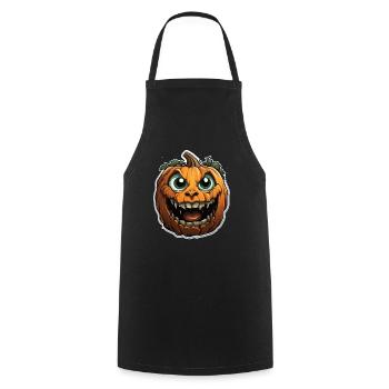 Scary Pumpkin Face I Spooky Halloween - Kochschürze - Schwarz - Vorne - AI Model Male 185 dark (185cm)