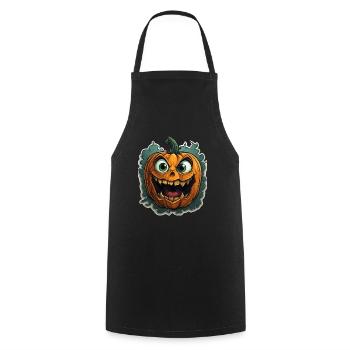 Scary Pumpkin Face I Spooky Halloween - Kochschürze - Schwarz - Vorne - AI Model Male 185 dark (185cm)