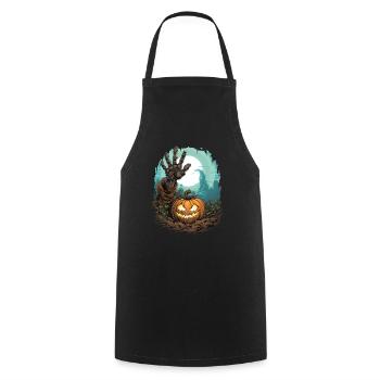 Halloween Emerging Hands Citrouille effrayante - Tablier de cuisine - noir - Devant - AI Model Male 185 dark (185cm)